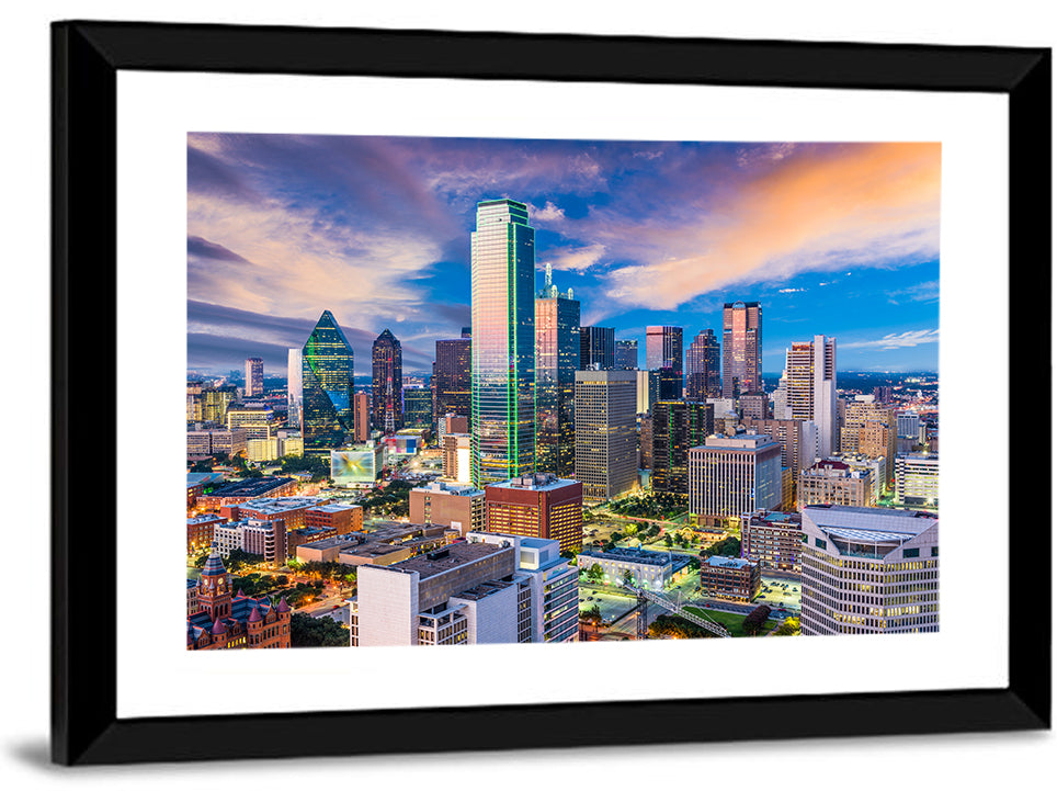 Dallas Twilight Skyline Wall Art