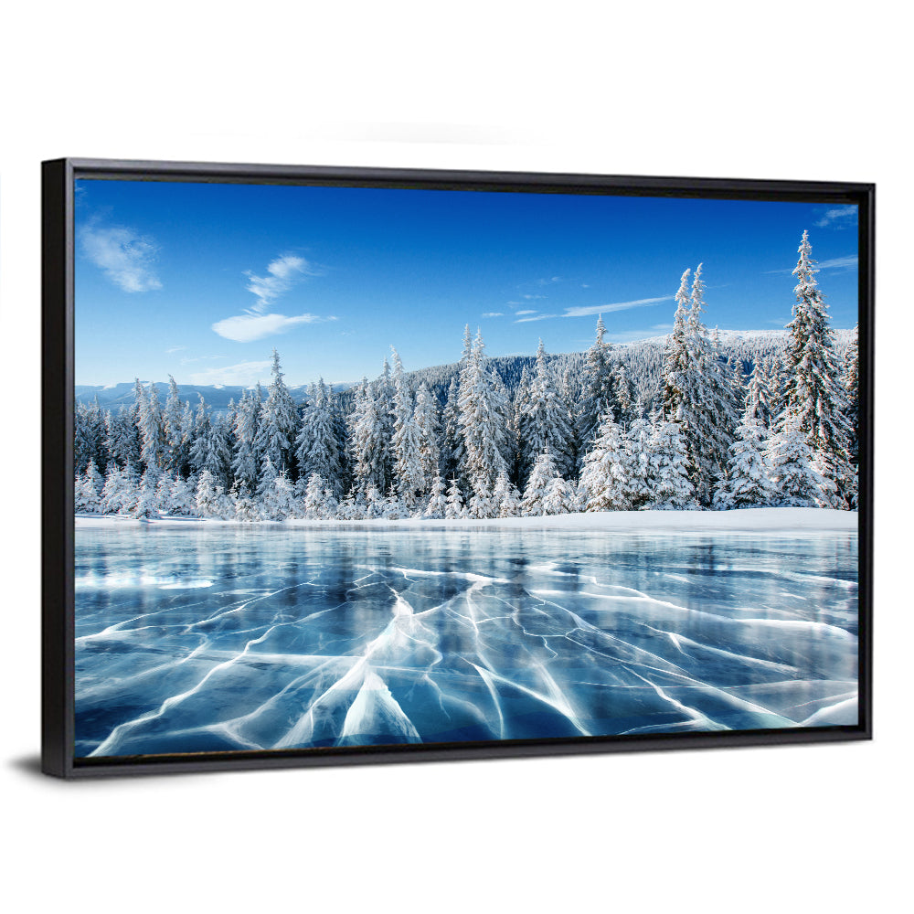 Frozen Pines Lake Wall Art