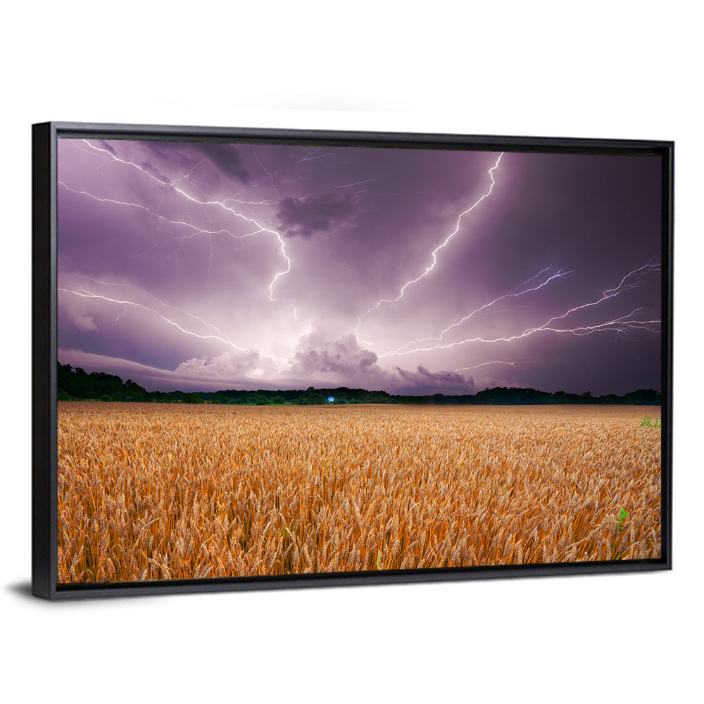 Wheat Field & Stormy Sky Wall Art