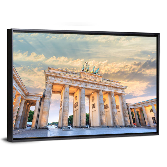 Brandenburg Gate at Sunset Wall Art as a framed canvas