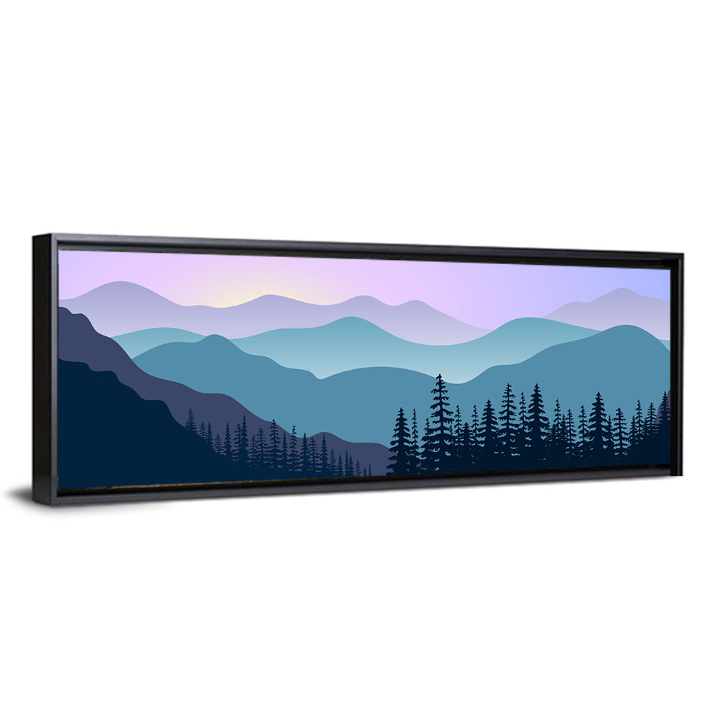 Purple Dawn Mountain Range Wall Art