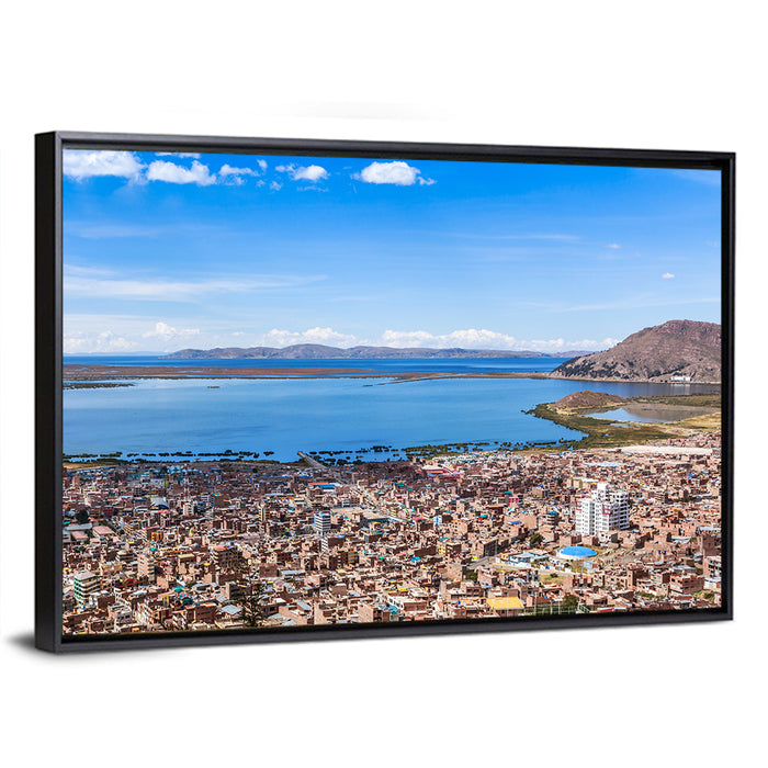 Puno Over Lake Titicaca Wall Art as a framed canvas