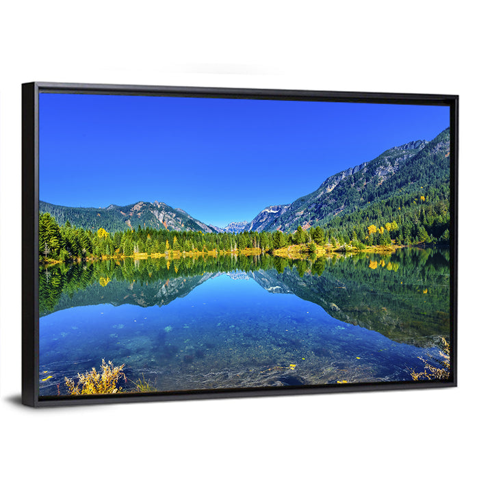 Mt Chikamin Reflection at Gold Lake Wall Art as a framed canvas