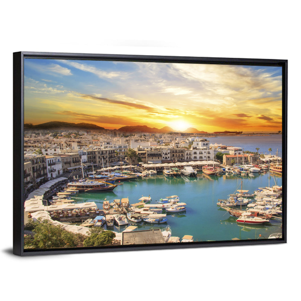 Kyrenia Harbour at Sunset Wall Art