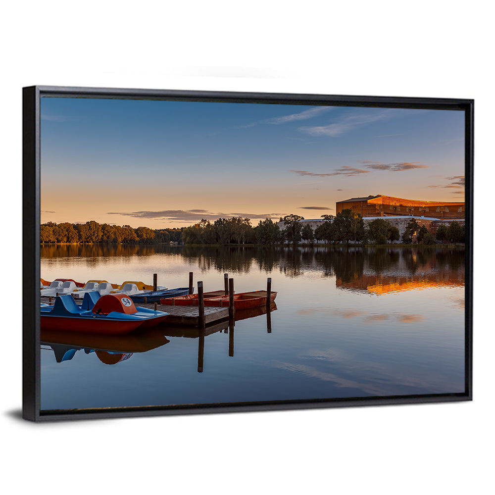 Dutzendteich Lake at Golden Hour Wall Art