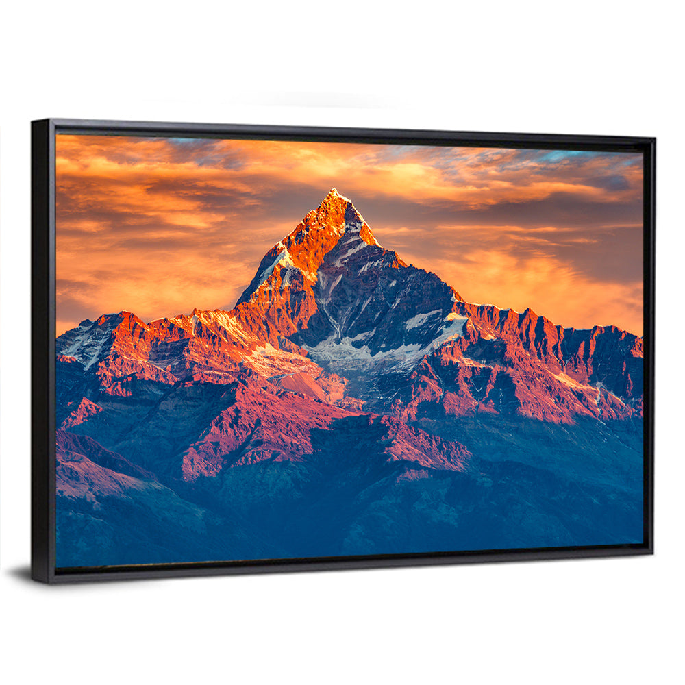 Machhapuchhre Sunrise Over Pokhara Wall Art