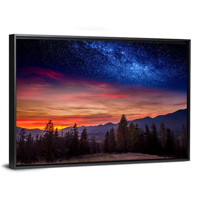 Tatras Mountain Sunset Wall Art as a framed canvas
