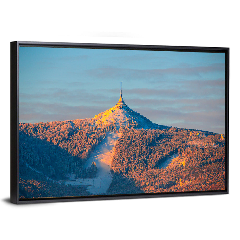Ještěd Summit at Golden Hour Wall Art