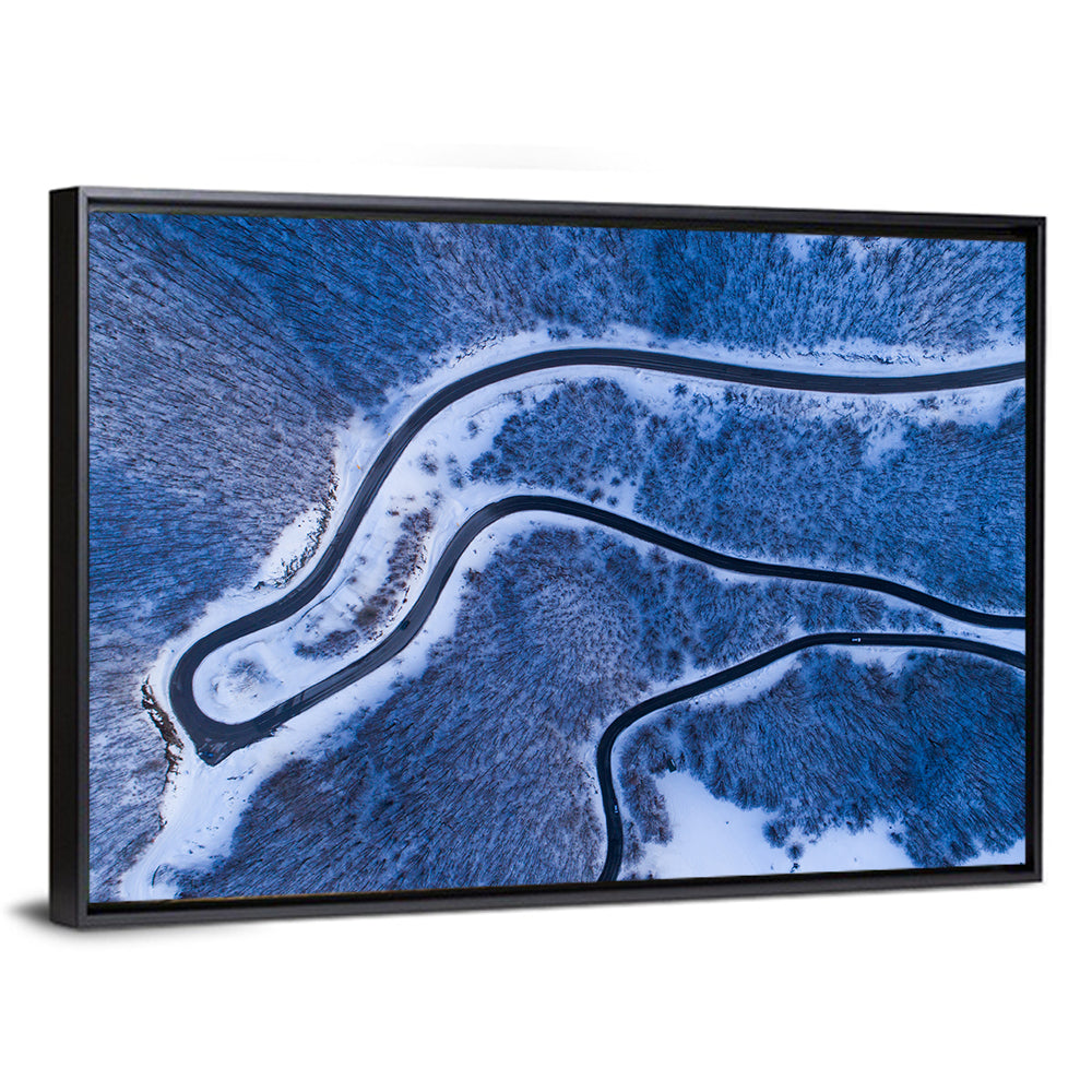 Montenegro Snowy Mountain Road Wall Art