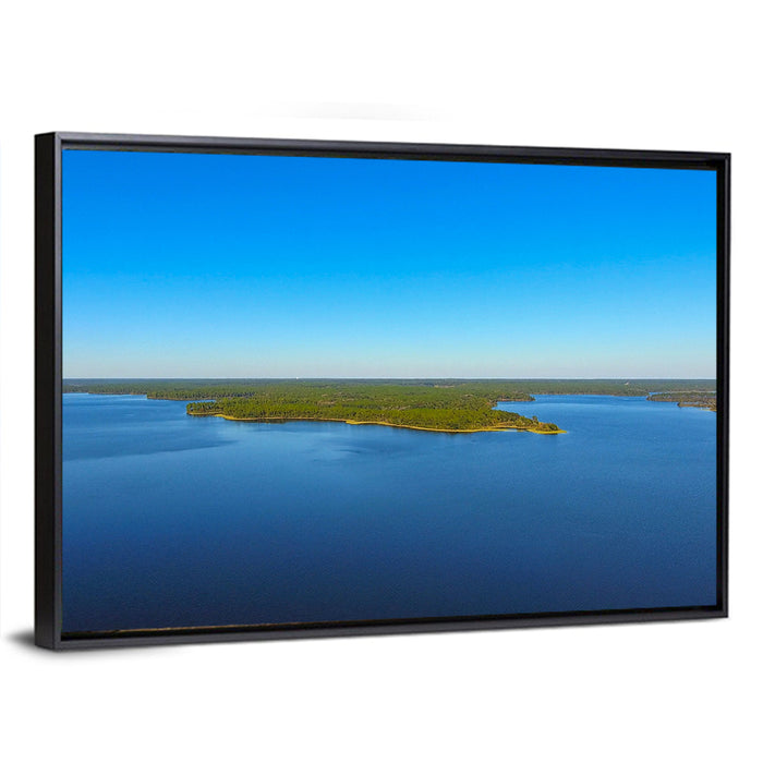Big Creek Lake Peninsula Wall Art as a framed canvas