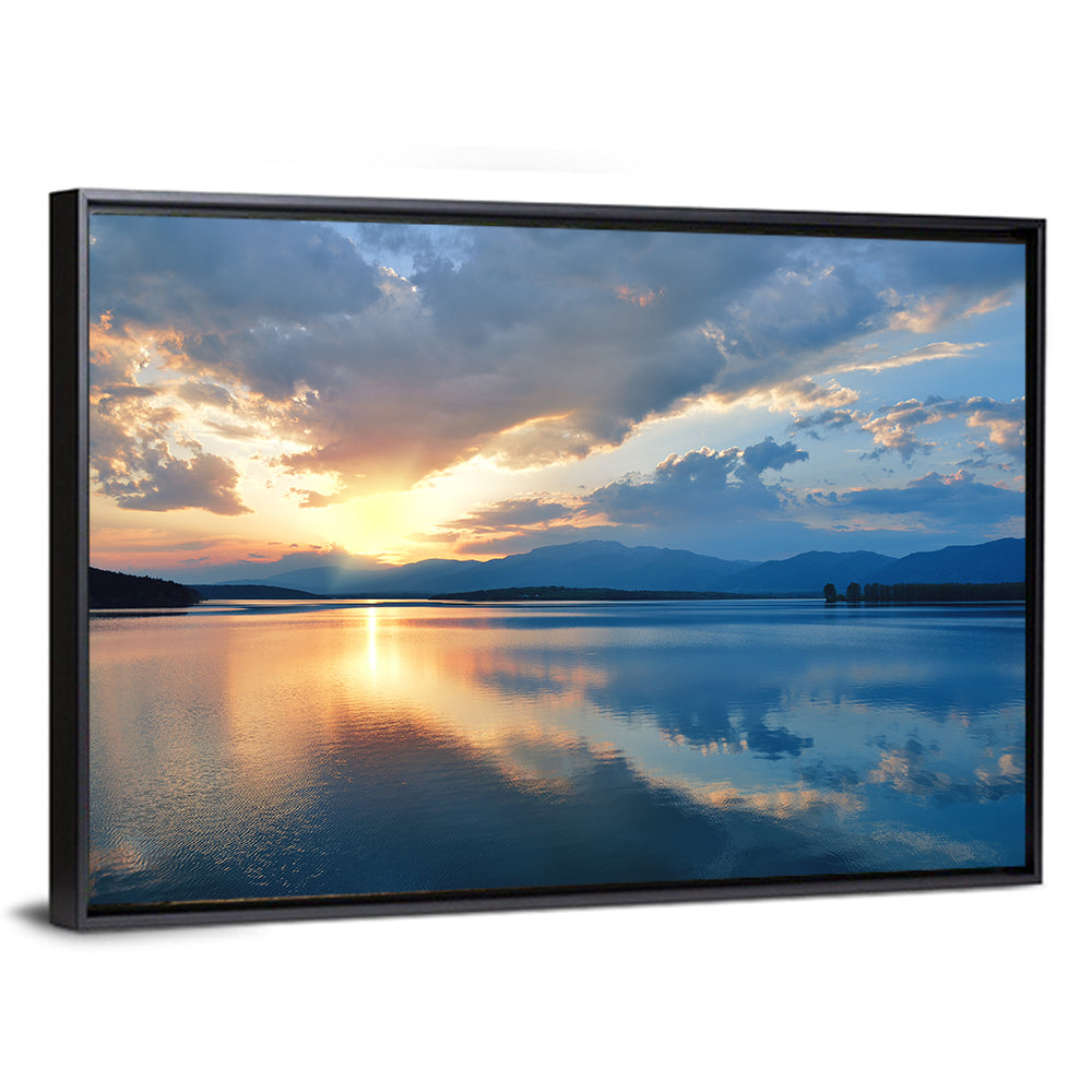 Golden Hour Lake Reflection Wall Art