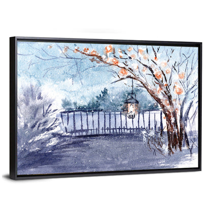 Countryside Winter Illustration Wall Art