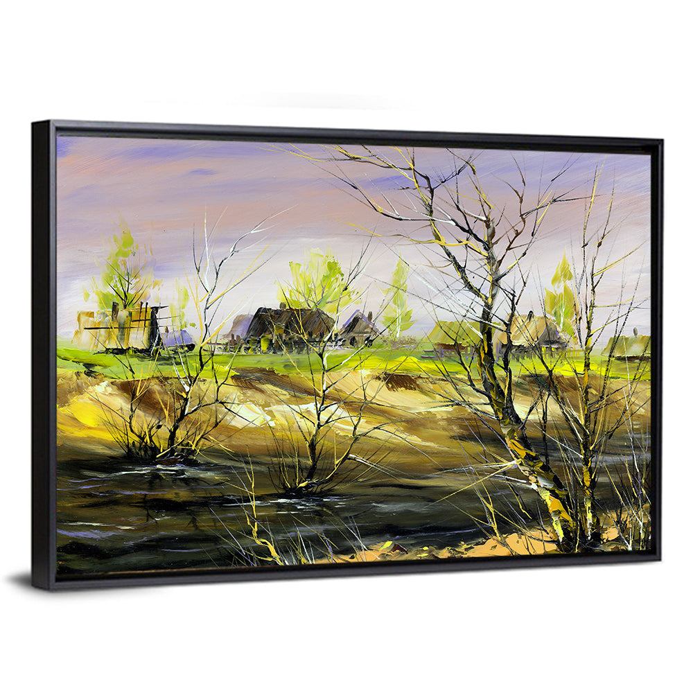 Riverside Summer Village Wall Art
