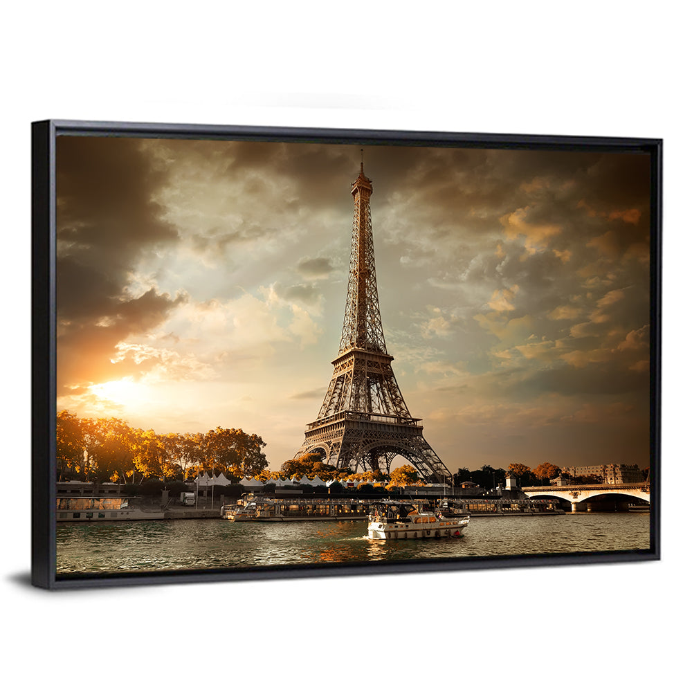 Eiffel Tower at Sunset Wall Art