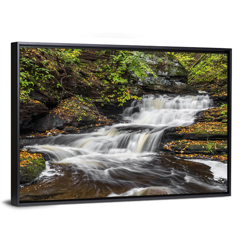 Cascading Autumn Waterfall Wall Art
