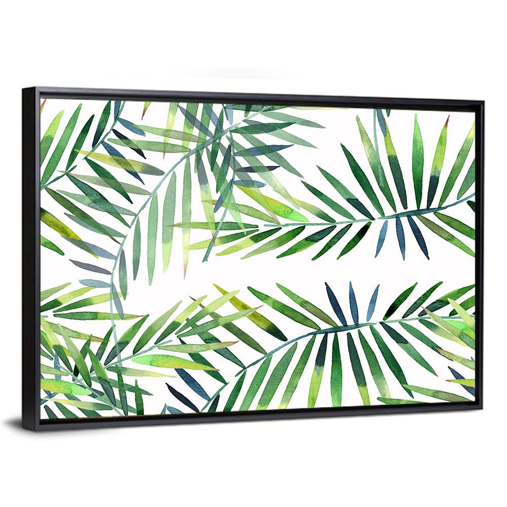Watercolor Herbal Leaves Pattern Wall Art
