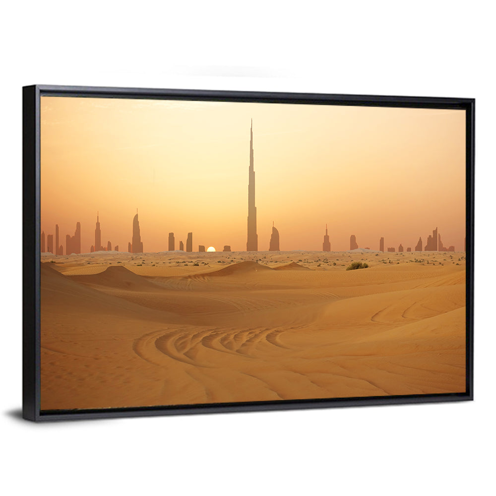Dubai Skyline at Sunset Wall Art