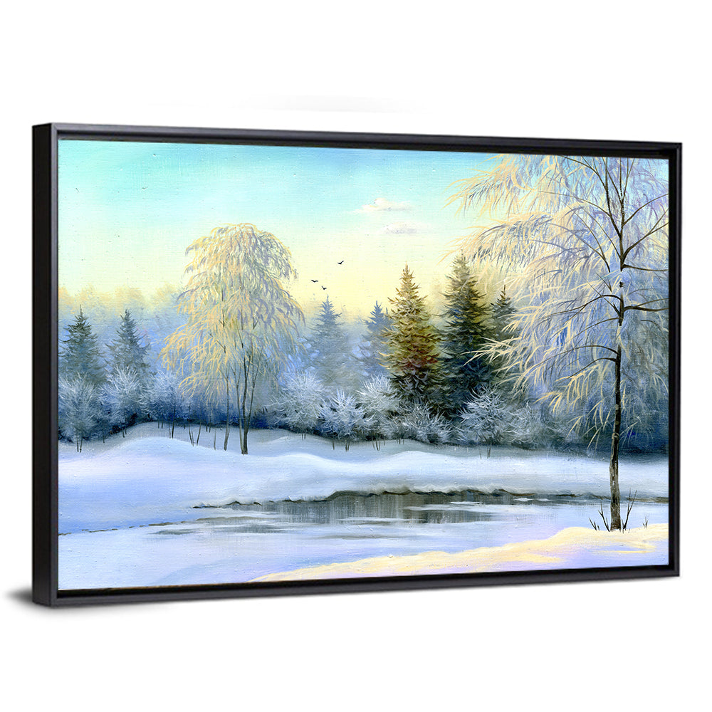 Frozen Lake Reflection Wall Art