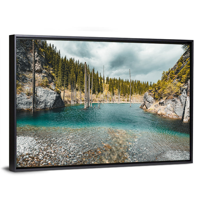 Sunken Forest at Kaindy Lake Wall Art as a framed canvas