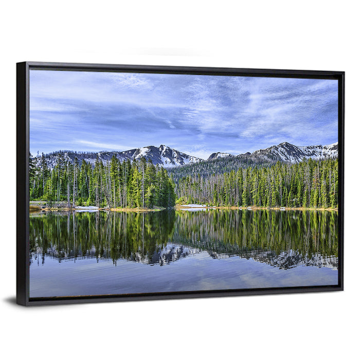 Lake Sylvan Reflection Wall Art as a framed canvas