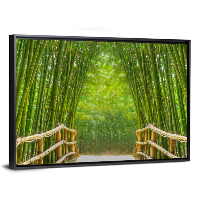 Bamboo Alley Wall Art as a framed canvas