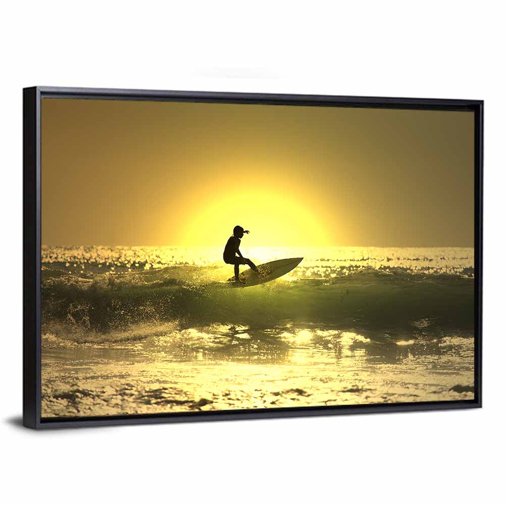 Surfer at Sunset Wall Art