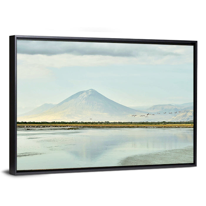 Lake Natron Reflection Wall Art as a framed canvas