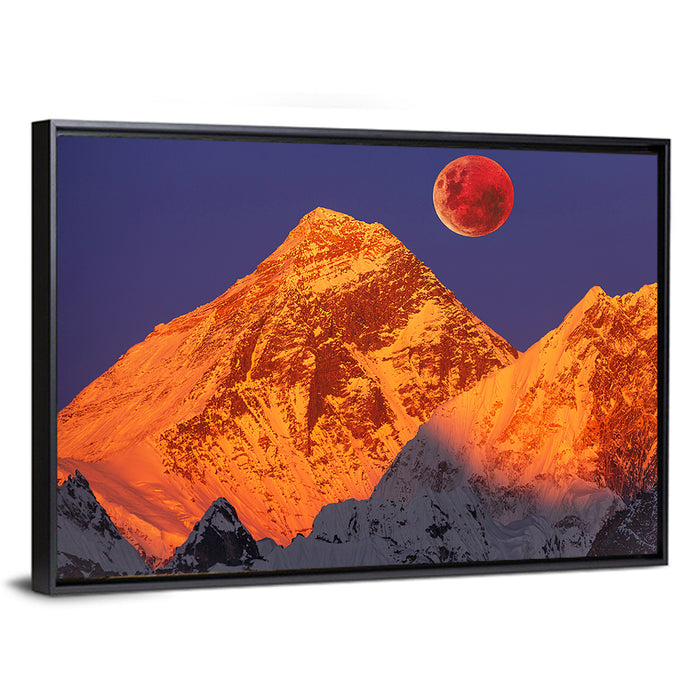 Mount Everest at Sunset Wall Art as a framed canvas
