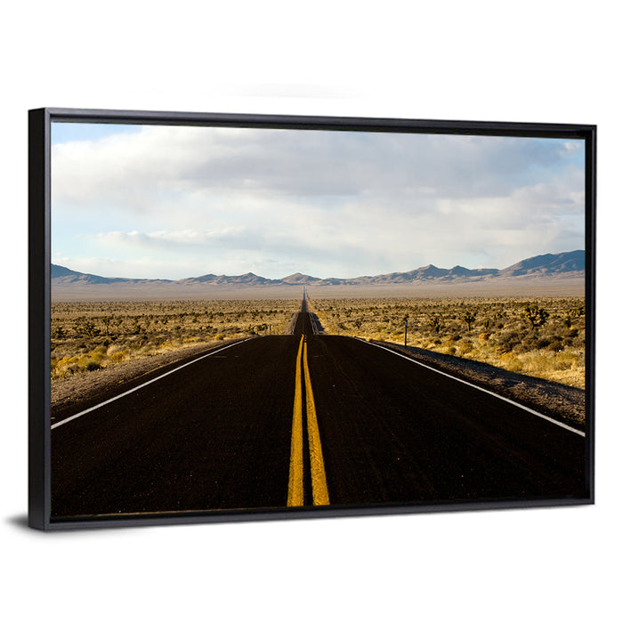 Nevada Desert Highway Wall Art as a framed canvas