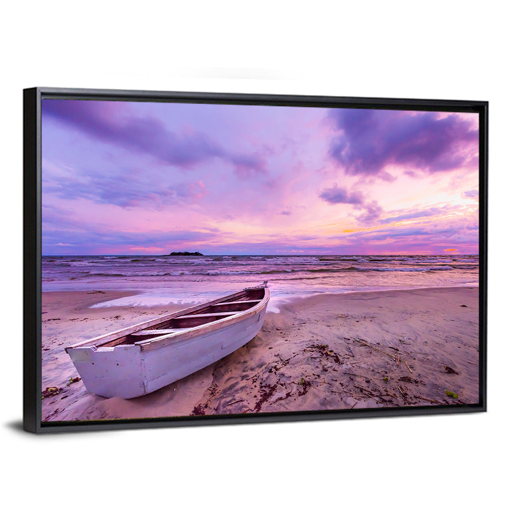 Boat at Lake Malawi Sunset Wall Art