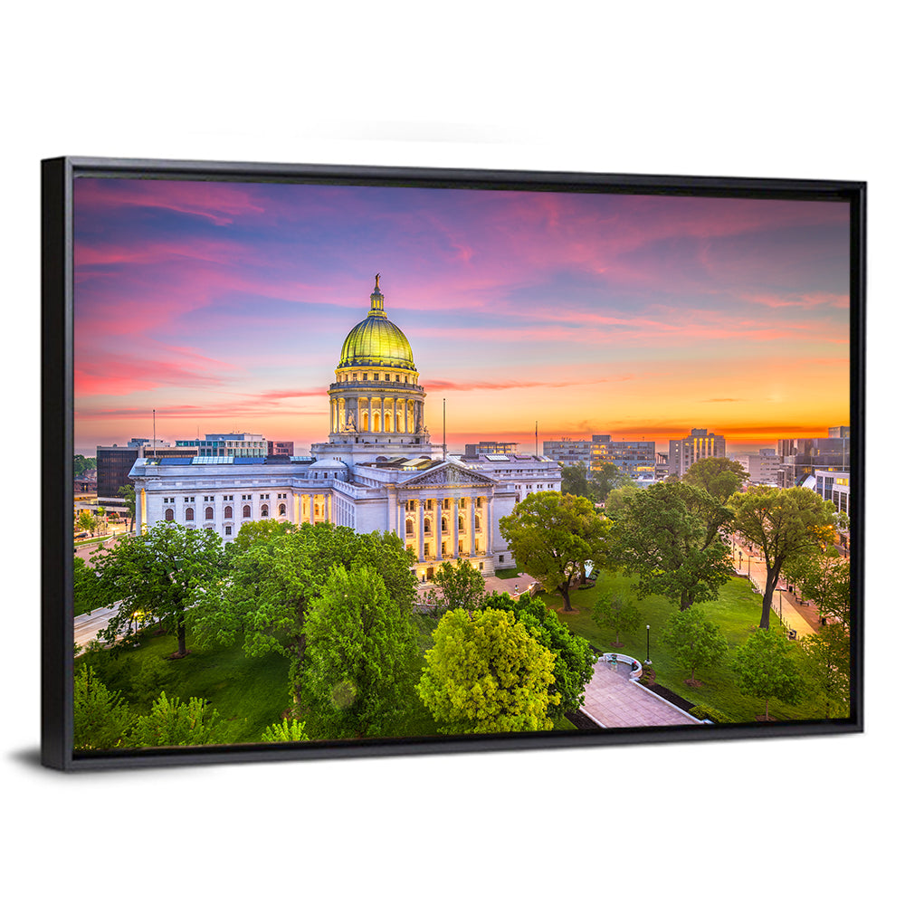 Madison State Capitol at Dusk Wall Art