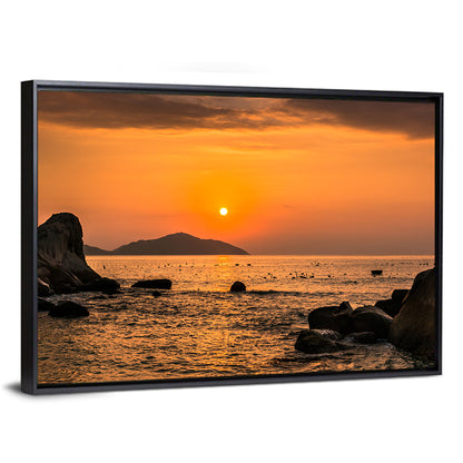 Orange Sea Sunrise Wall Art