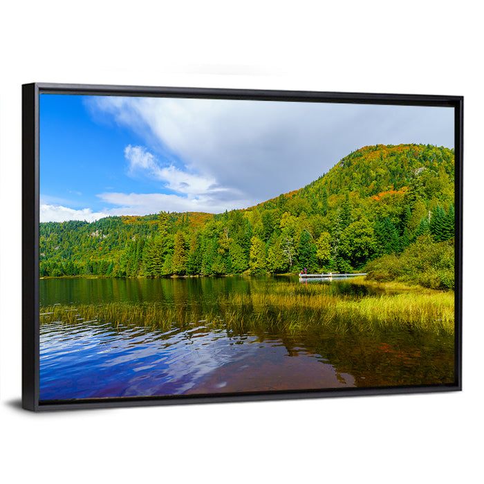 Monroe Lake Wall Art as a framed canvas