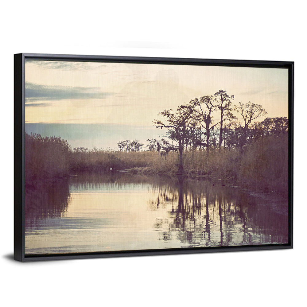 Louisiana Cypress Swamp at Dusk Wall Art