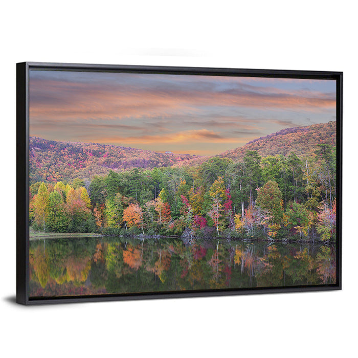 Cheaha State Park Lake Wall Art as a framed canvas