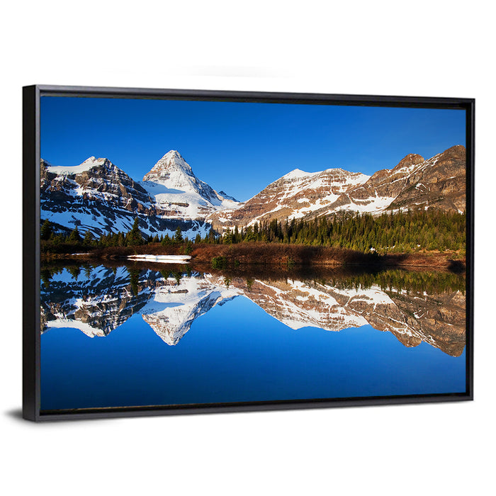 Snowy Mount Assiniboine Wall Art as a framed canvas