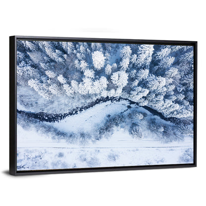 Snowy Forest Stream Wall Art