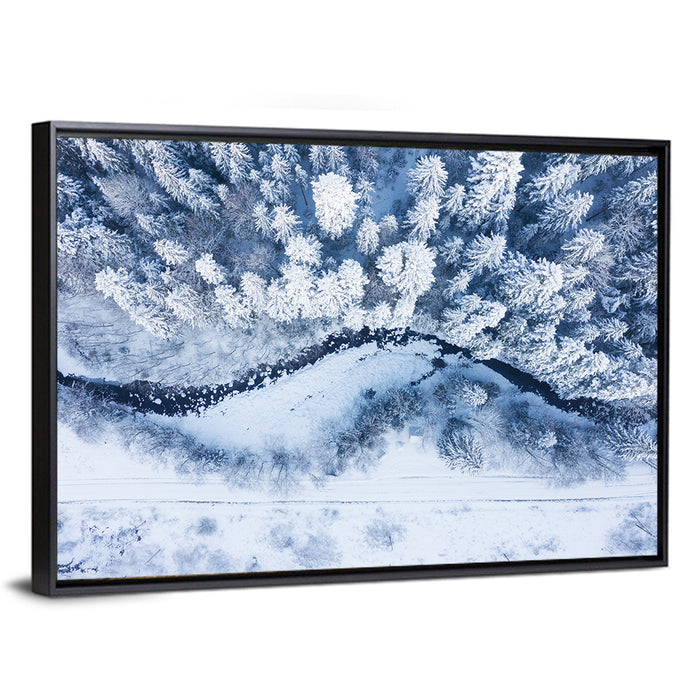 Winding Snowy River Wall Art as a framed canvas