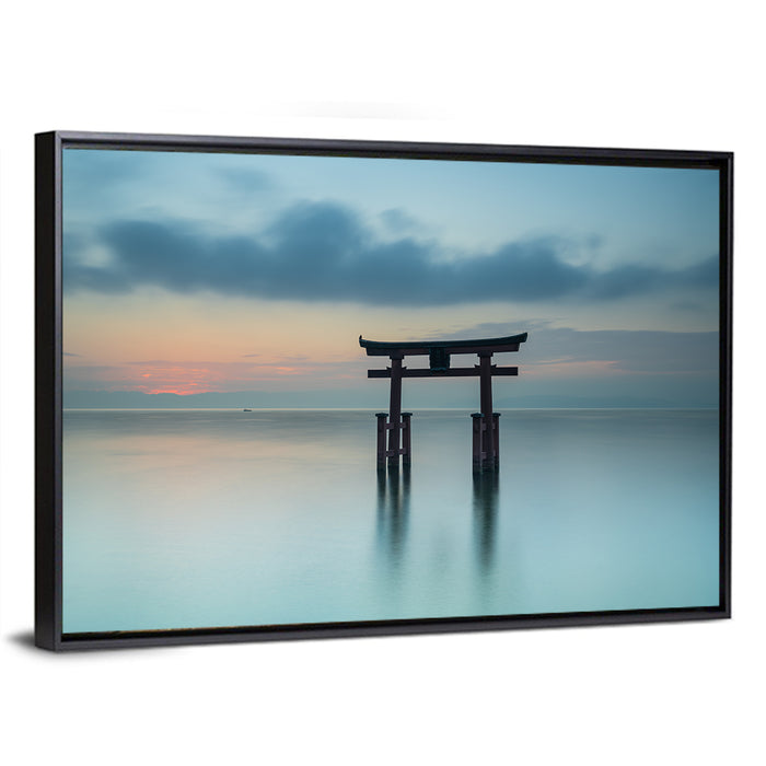 Itsukushima Torii at Dusk Wall Art as a framed canvas