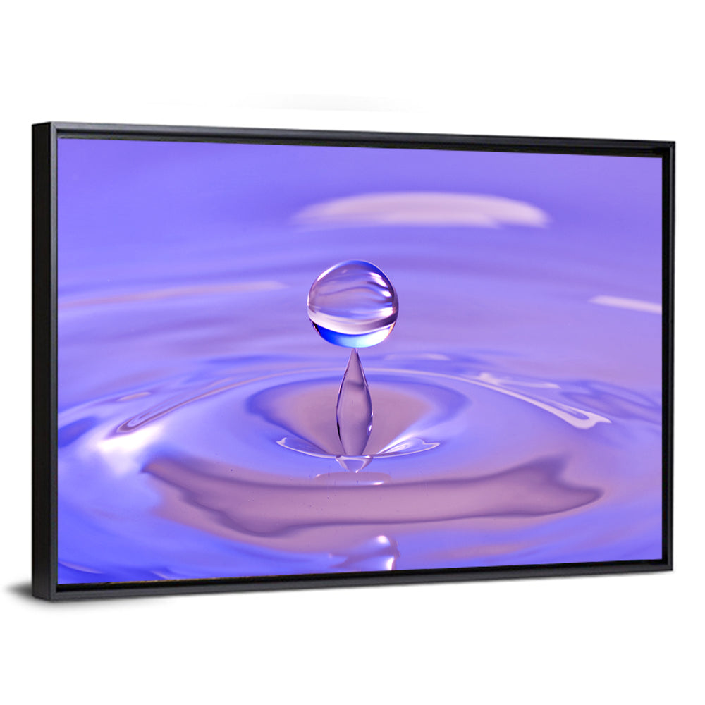 Purple Water Droplet Splash Wall Art