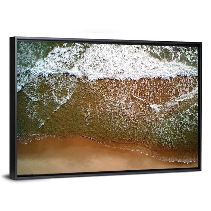Misquamicut Beach Aerial View Wall Art as a framed canvas