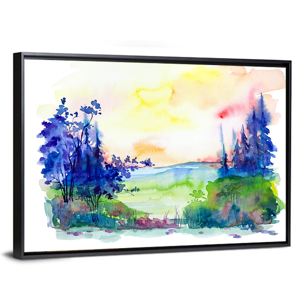 Sunrise Over Summer Forest Wall Art
