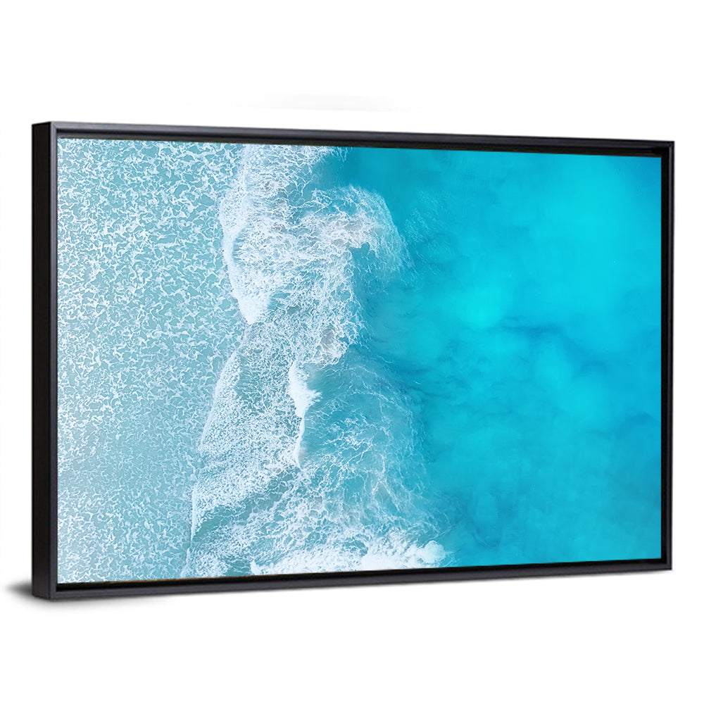 Turquoise Aerial Ocean Waves Wall Art