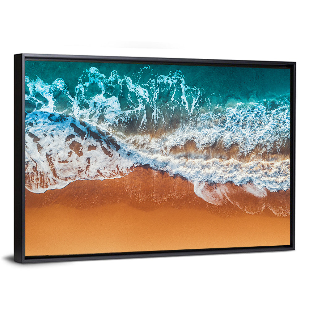 Aerial Beach Waves Wall Art