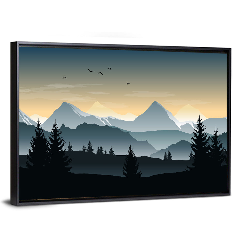 Misty Hills Silhouette Wall Art