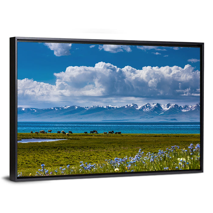 Song Kol Wildflower Shore Wall Art as a framed canvas