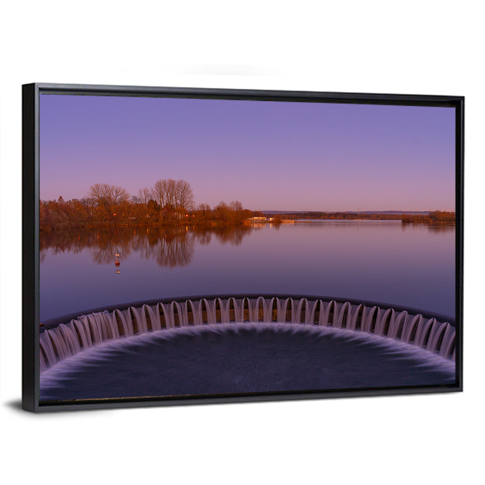 Circular Weir at Dusk Wall Art
