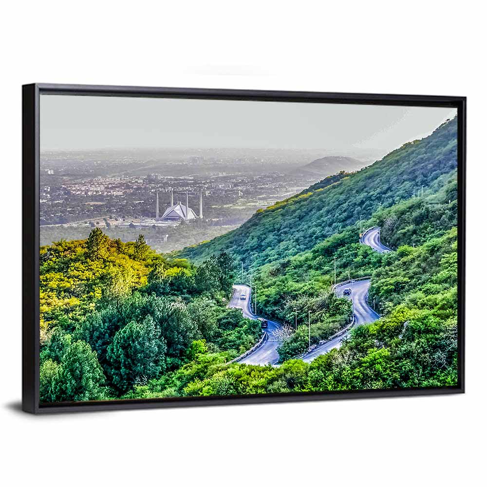 Shah Faisal Mosque From  Margalla Hills Wall Art