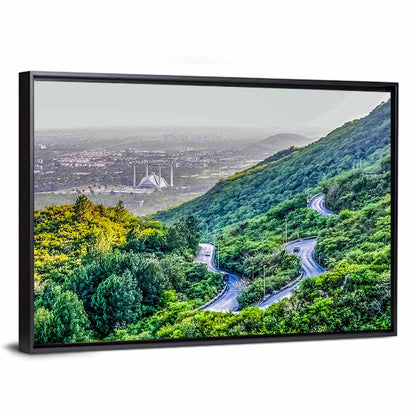 Shah Faisal Mosque From  Margalla Hills Wall Art