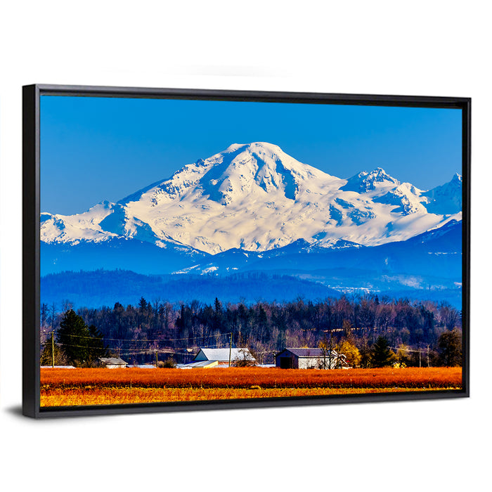 Mount Baker Fields Wall Art as a framed canvas